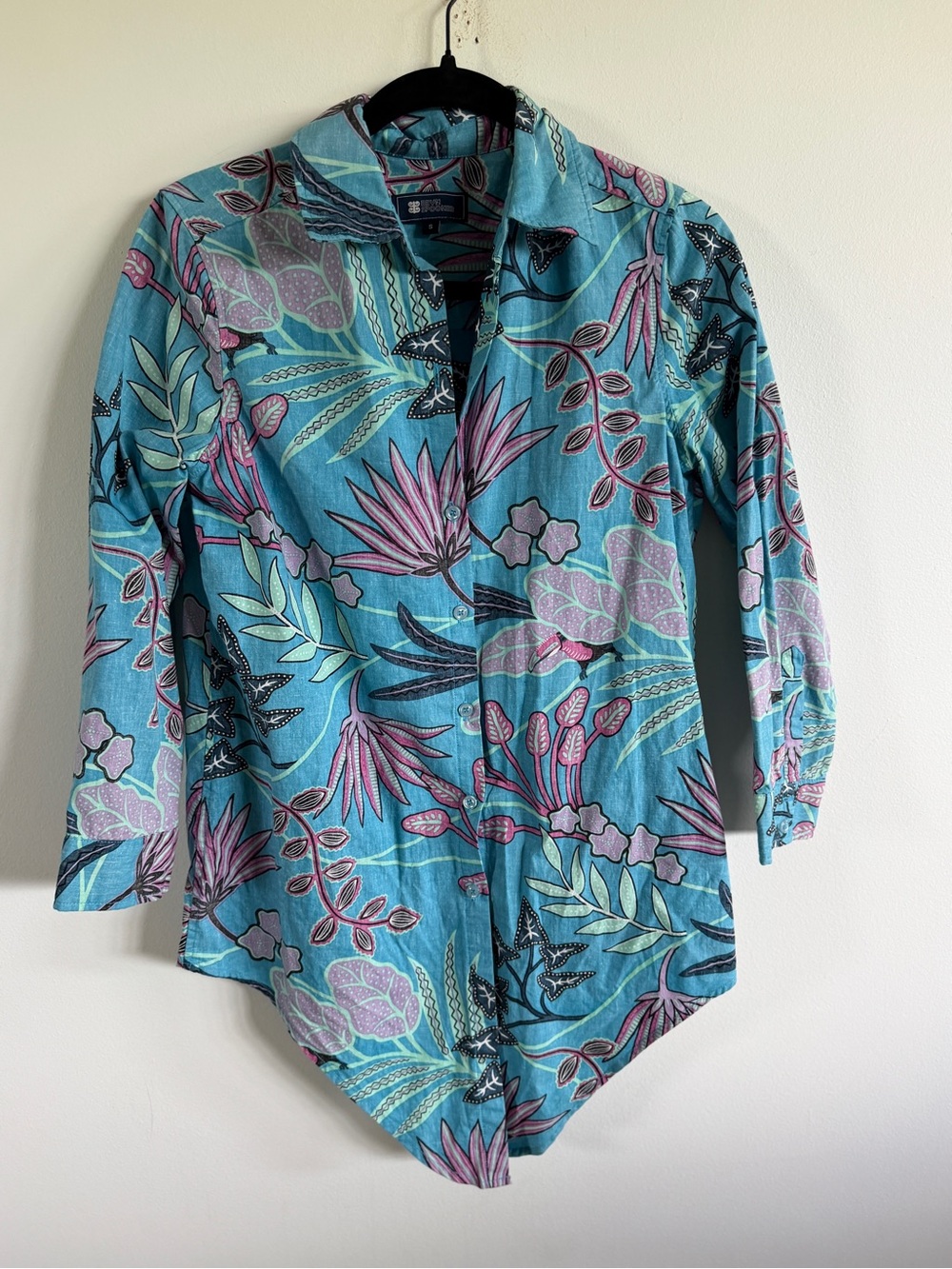 reyn spooner Teal Floral Button-Down Shirt Womens small